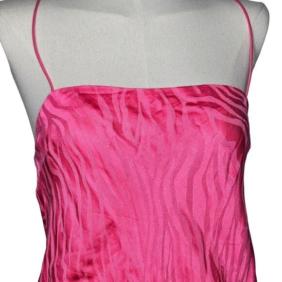 Rotate Birger Christiansen Zebra Print Spaghetti-Strap Dress Pink Women Size 8 - Picture 3 of 11